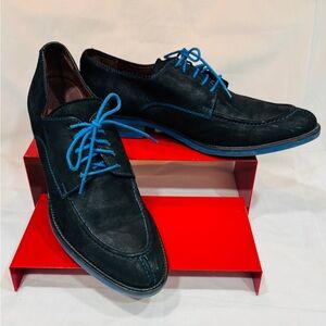 Donald J. Pliner Black Oxfords with Blue Laces